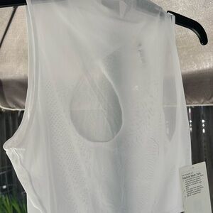 Lululemon Athletica White Mesh Tank